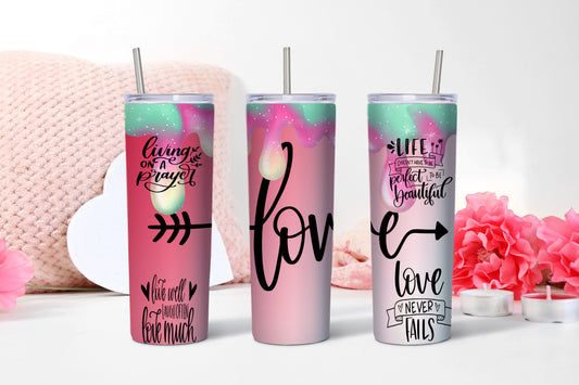 LOVE LIFE PRAYER THEME TUMBLER